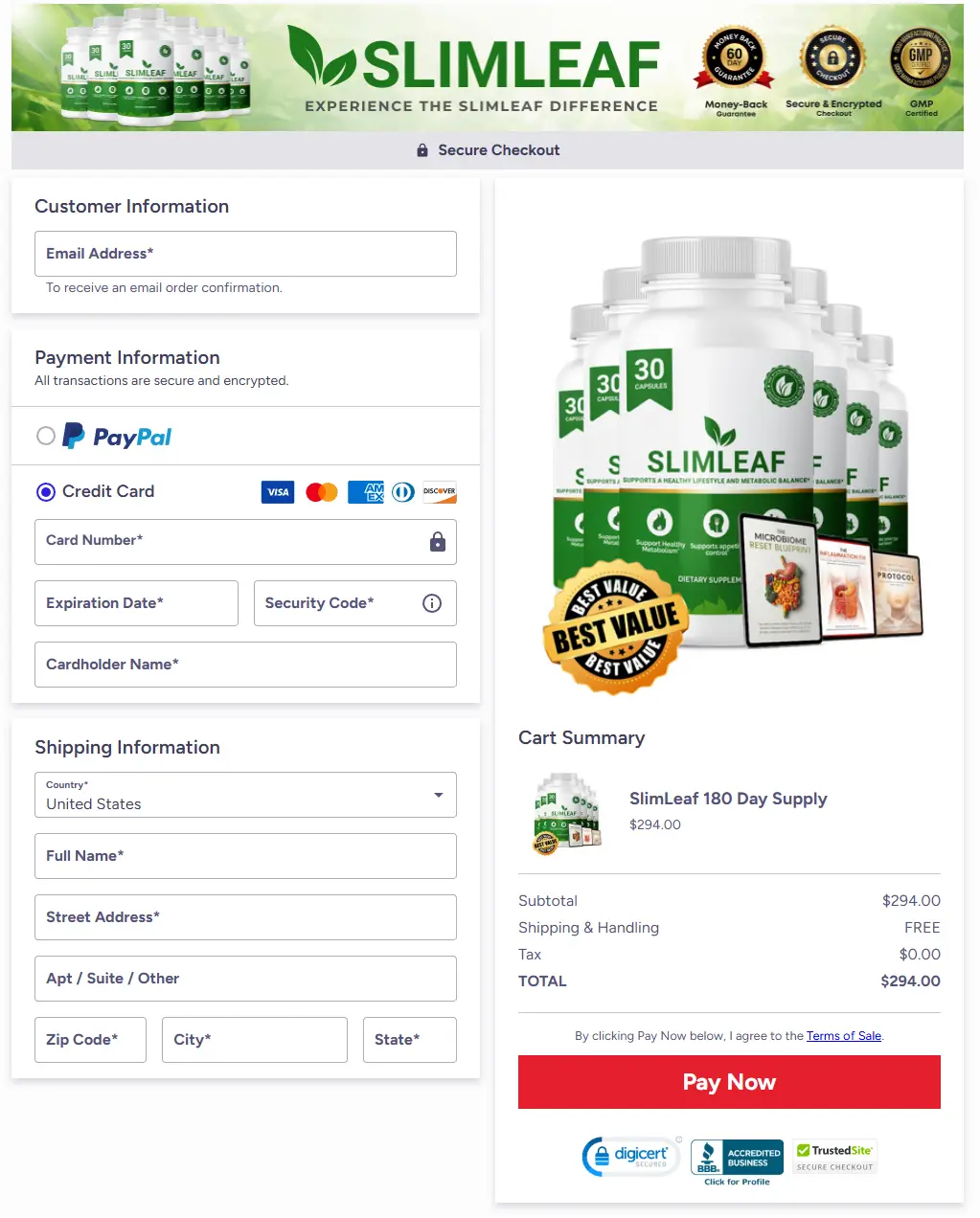 SlimLeaf Cart Section